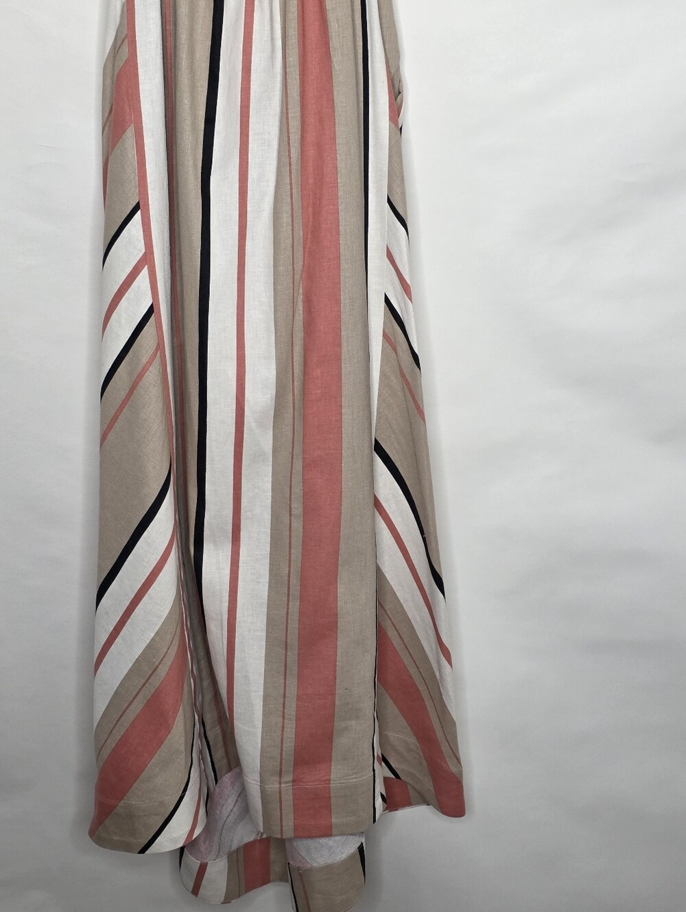 Banana Republic LINEN Blend Cut-Out Midi Dress Size 8 Striped with Pockets Chic - Picture 5 of 13